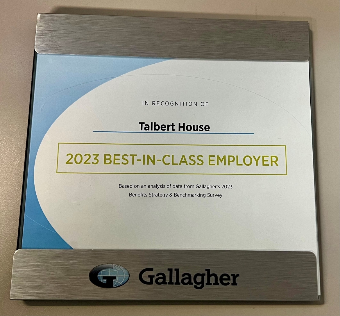 Talbert House Awarded Best-in-Class Employer by Gallagher 